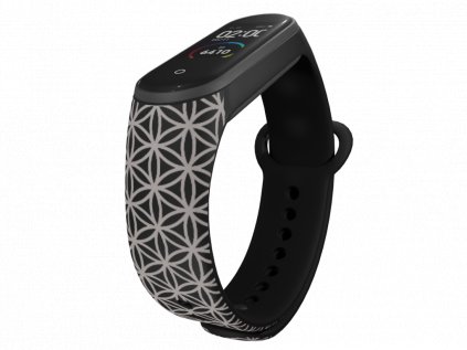 Náhradní náramek Mi band 3/4/5/6 Geometrie bílá černý