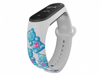 Náhradní náramek Mi band 3/4/5/6 Medvídci bílý