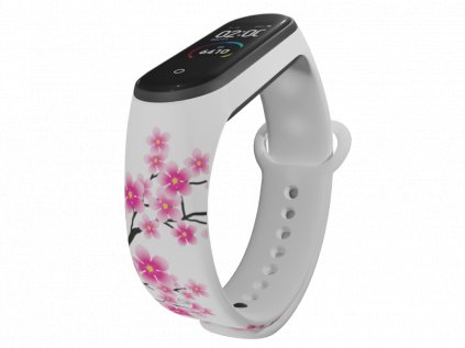 Náhradní náramek Mi band 3/4/5/6 Sakura 2 bílý