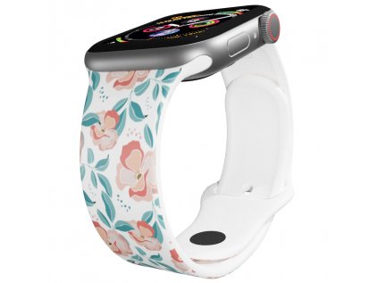 Apple watch řemínek Červené květinyApple watch Apple watch řemínek Červené květiny Červené květiny bílý