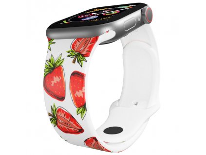 Apple watch řemínek Jahody bílý