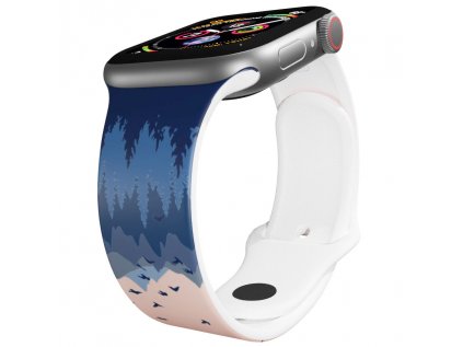 Apple watch řemínek Západ slunce na horách bílý