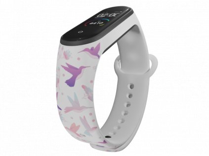 Náhradní náramek Mi band 3/4/5/6 Kolibříci bílý