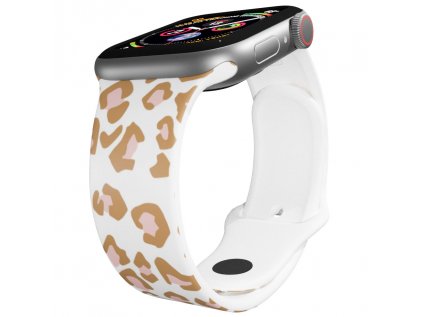 Apple watch řemínek Růžový gepard bílý