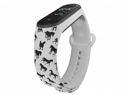 Náhradní náramek Mi band 3/4/5/6 Koníci bílý