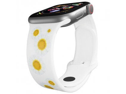 Apple watch řemínek Kopretiny bílý
