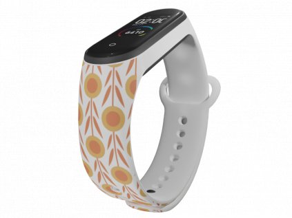 Náhradní náramek Mi band 3/4/5/6 Slunečnice bílý