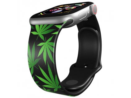 Apple watch řemínek Marihuana černý