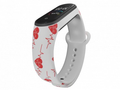 Náhradní náramek Mi band 3/4/5/6/7 EKG puzzleK48 WHT