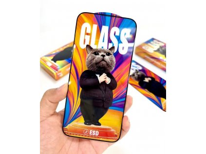 3D Ochranné tvrzené sklo na iPhone 11 Pro - Mr. Cat ESD