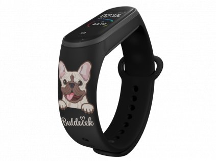 Náhradní náramek Mi band 3/4/5/6/7 BuldočekNáhradní náramek Mi band 3/4/5/6 Buldoček černý