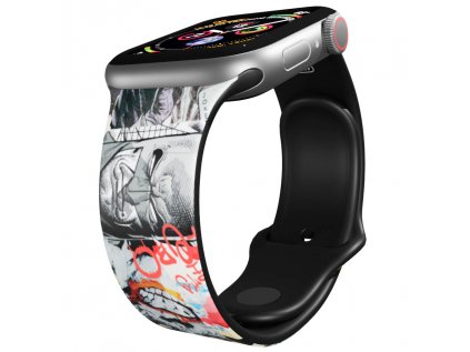 Apple watch řemínek Batman 31 - Batman, Joker a Penguin černý