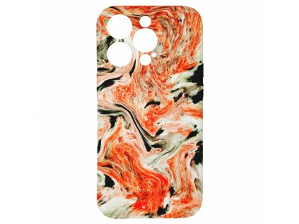 Kryt Oranžový mramor pro iPhone 15 Pro