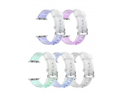 Průhledný třpytivý řemínek pro Apple Watch 42/44/45/46/49mm