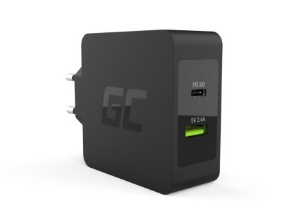 ladowarka green cell usb c 45w pd z przewodem usb c i dodatkowym portem usb do asus zenbook hp spectre hp envy x2 i innych