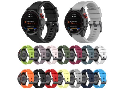 QuickFit silikonový jednobarevný řemínek s přezkou 20mm