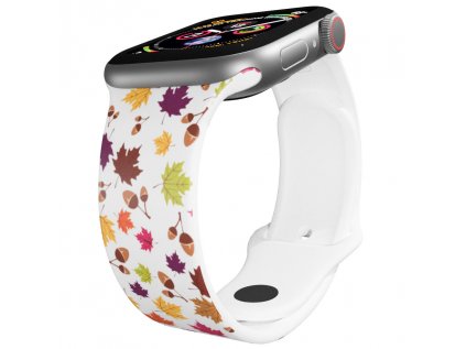 Apple watch řemínek Spadané listí bílý