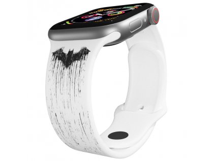 Apple watch řemínek Batman - Černo-bílý znak bílý