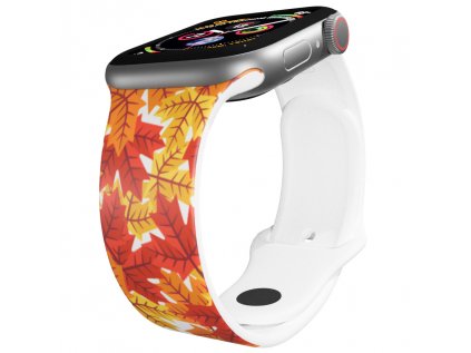 Apple watch řemínek Kupa listí bílý