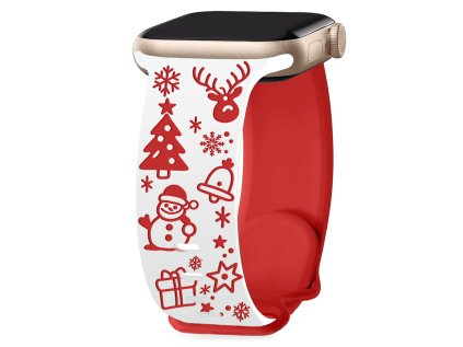 Gravírovaný vánoční řemínek pro Apple Watch 38/40/41/42(S10)mm