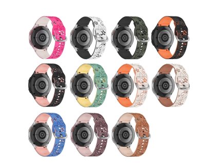 Gravírovaný květinový řemínek pro Samsung Galaxy Watch 4/5/6