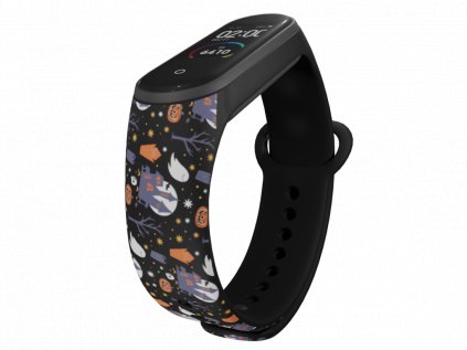 Náhradní náramek Mi band 3/4/5/6 Strašidelný dům černý