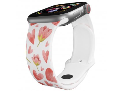 Apple watch řemínek Valentýnský bílý
