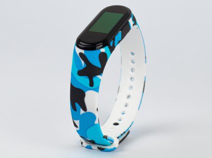 Světle modrá kamufláž náhradní náramek Mi Band 3/4Světle modrá kamufláž