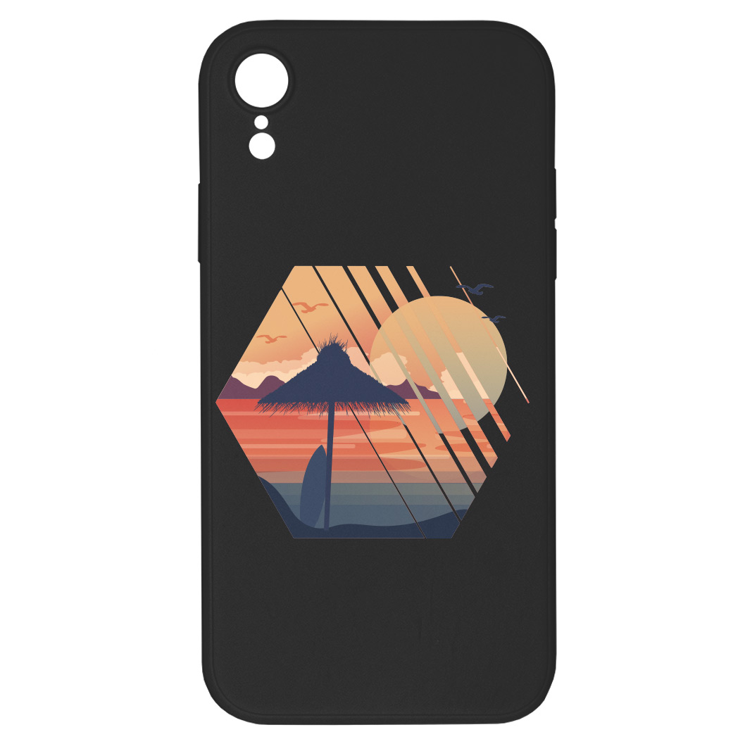 Levně Kryt Západ slunce černý pro iPhone XR