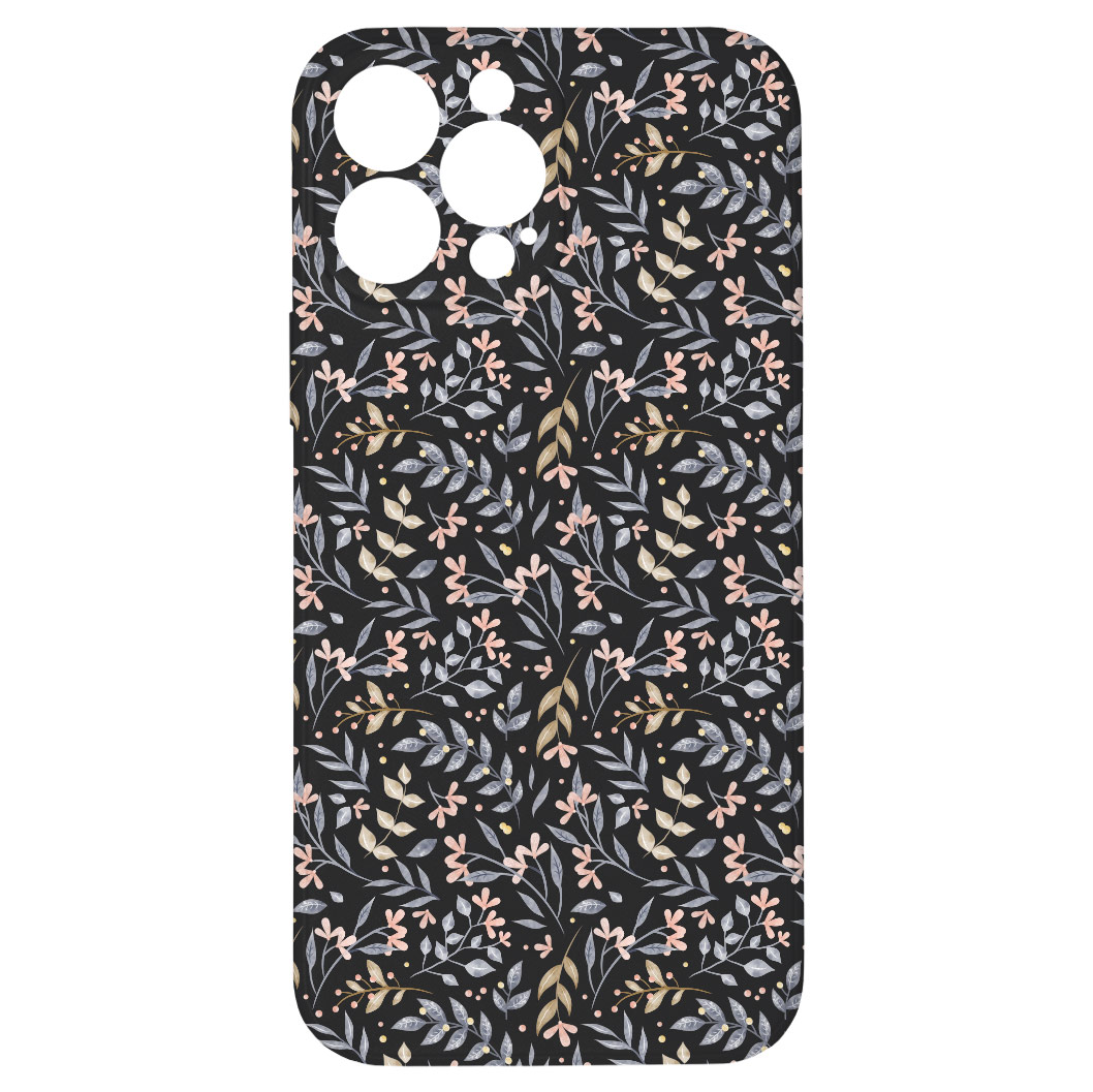 Levně Kryt Kytky černý pro iPhone 13 Pro Max