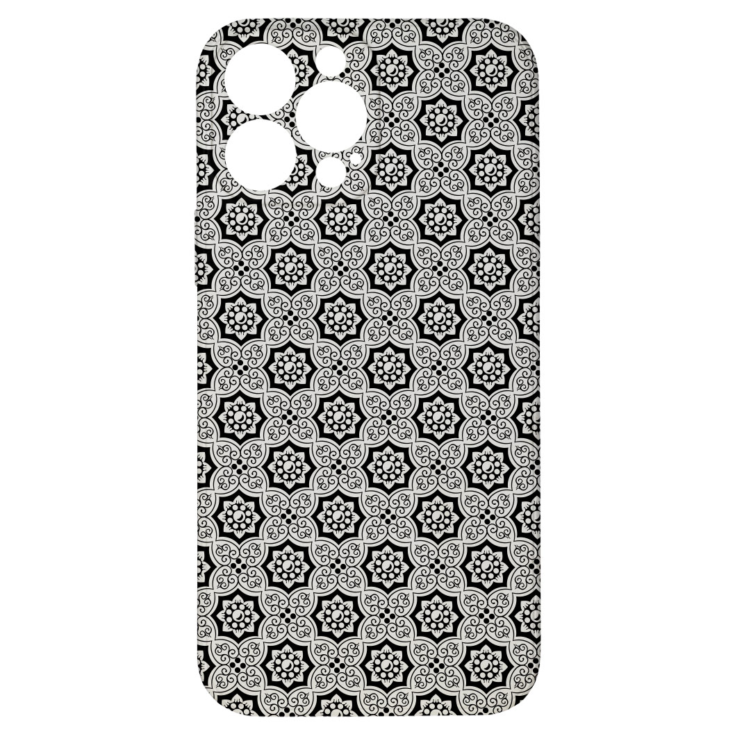 Levně Kryt Květiny černý pro iPhone 13 Pro Max