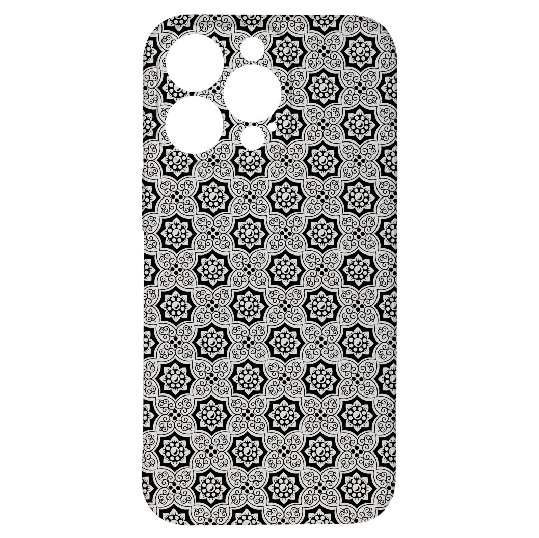 Levně Kryt Květiny černý pro iPhone 13 Pro