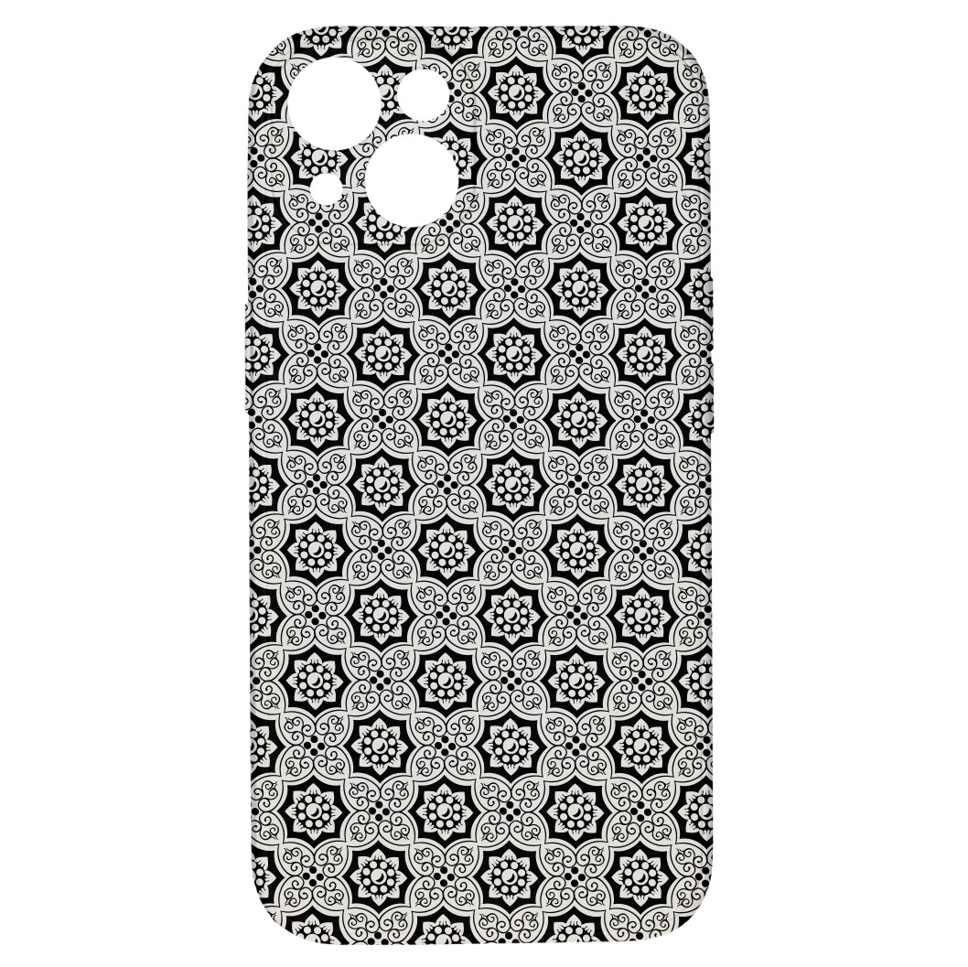 Levně Kryt Květiny černý pro iPhone 13