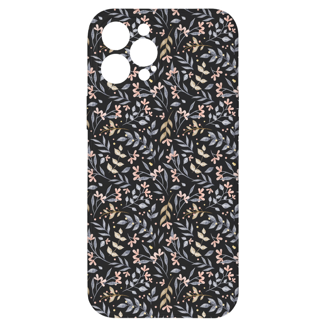 Levně Kryt Kytky černý pro iPhone 12 Pro Max