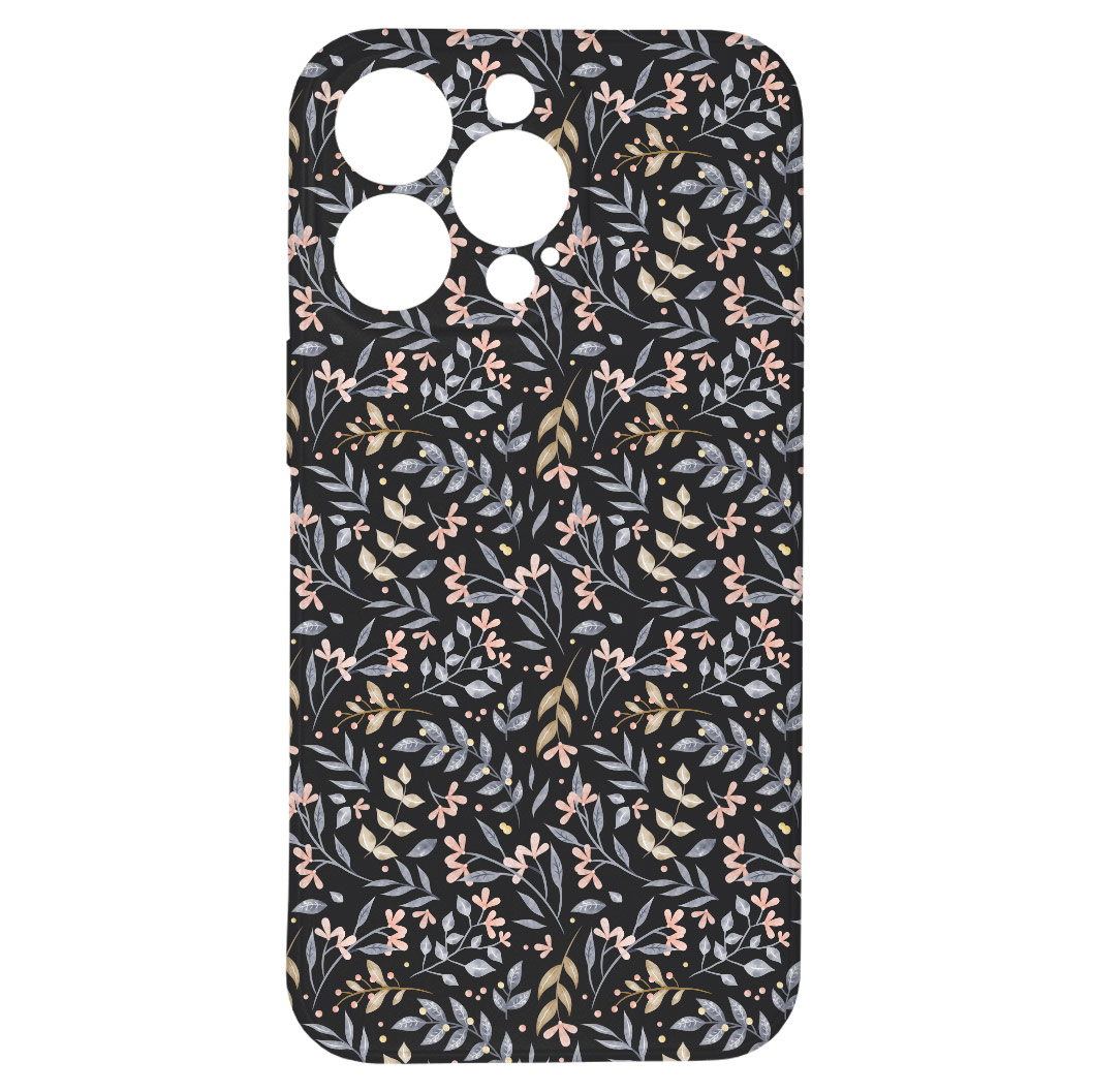 Levně Kryt Kytky černý pro iPhone 12 Pro