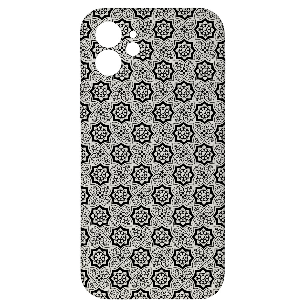 Levně Kryt Květiny černý pro iPhone 12