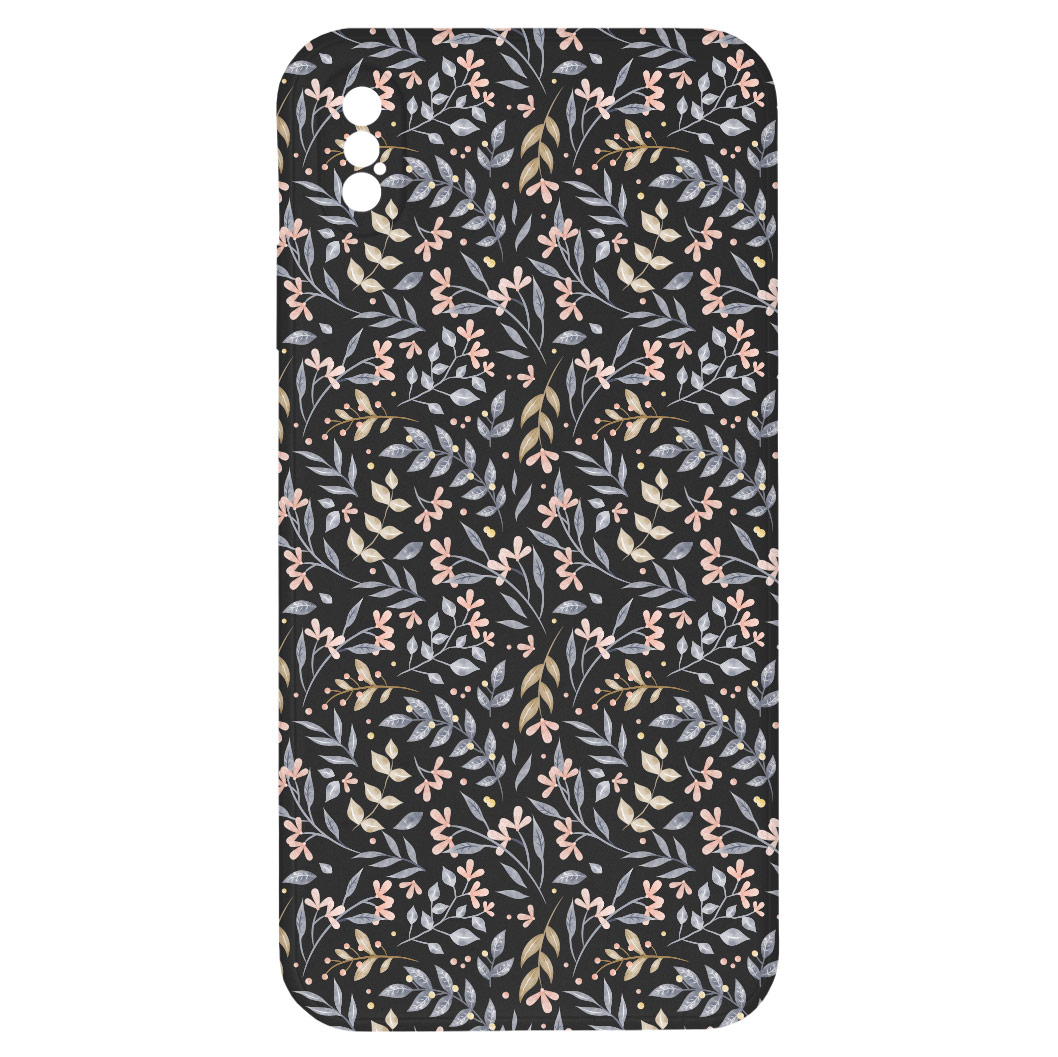 Levně Kryt Kytky černý pro iPhone XS Max