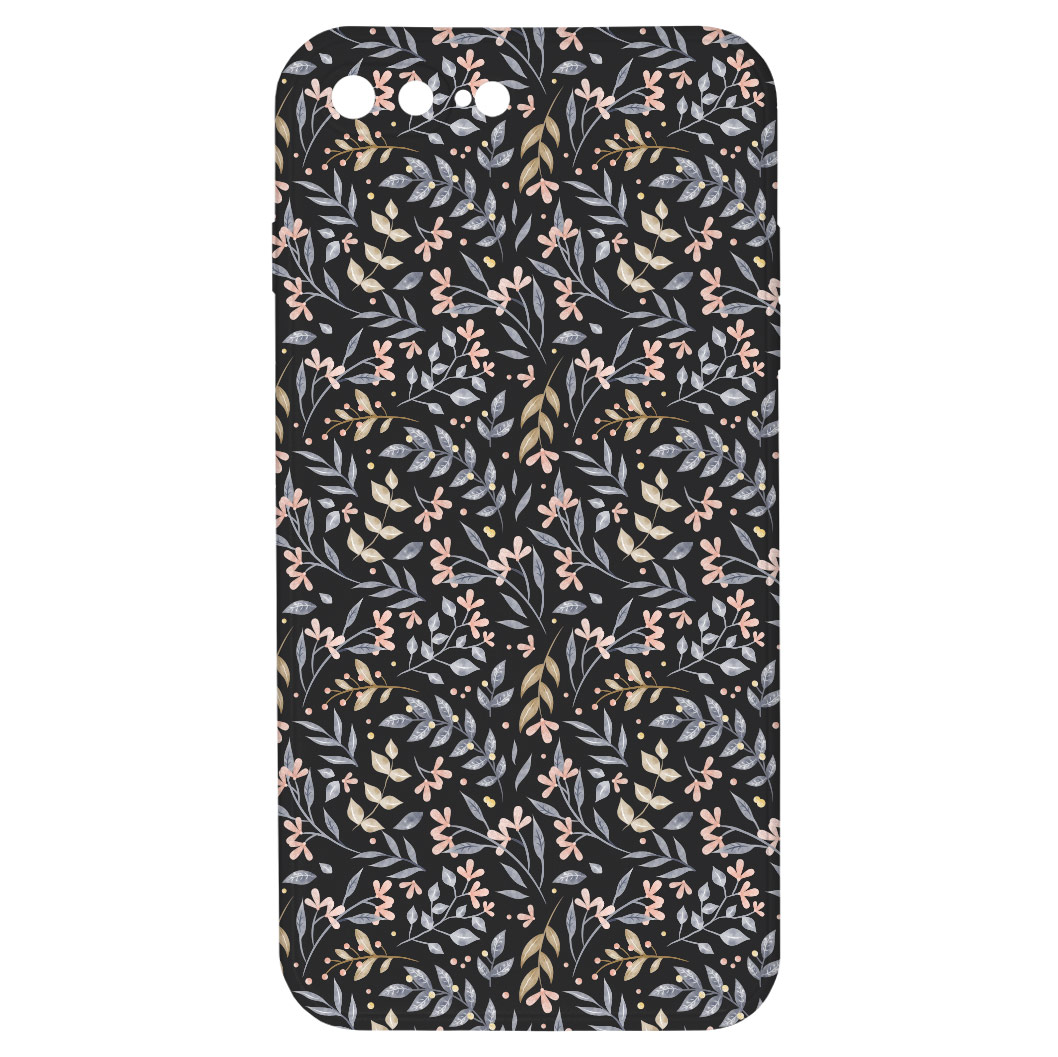 Levně Kryt Kytky černý pro iPhone 7/8 Plus