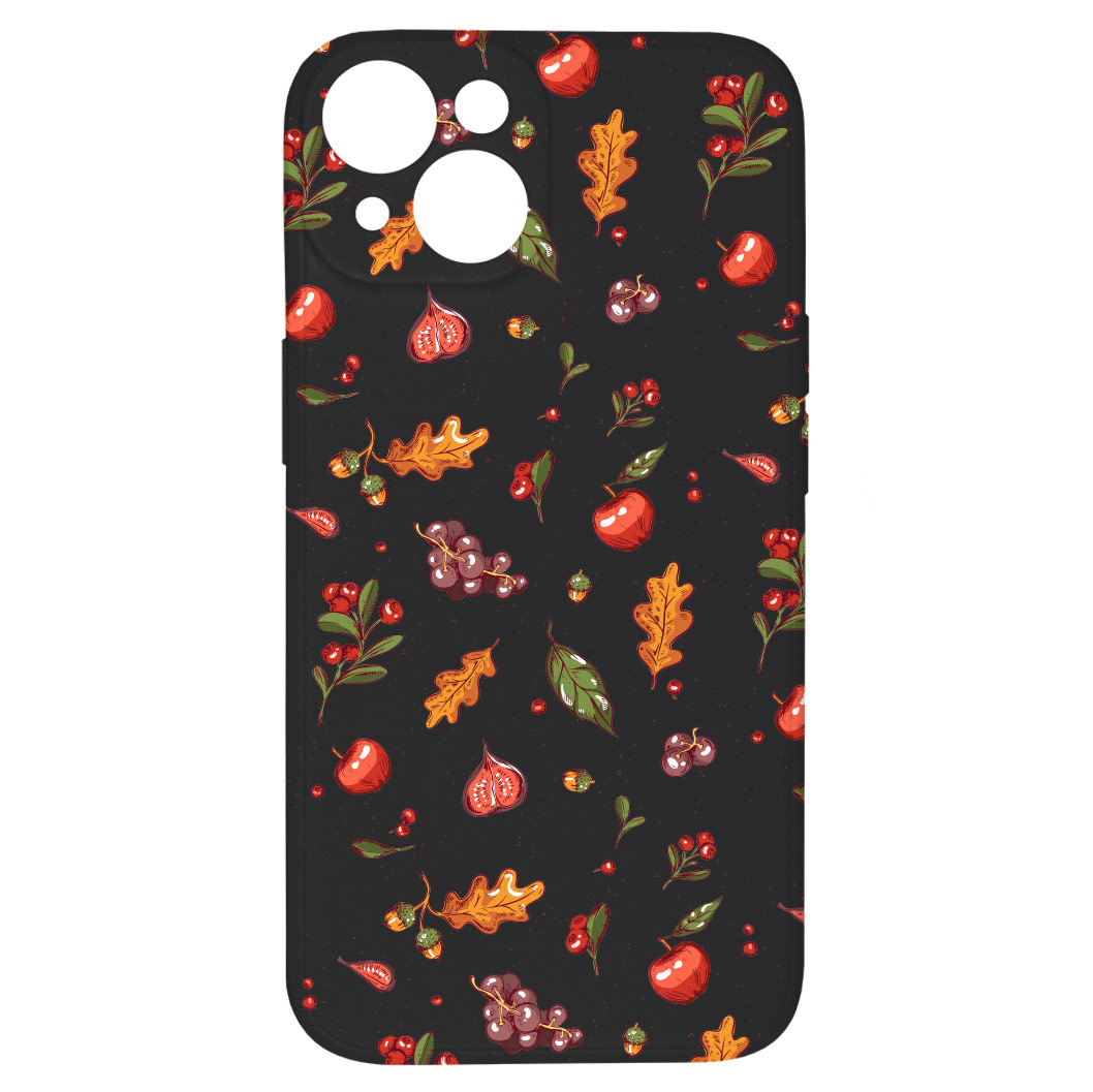 Levně Kryt Podzimní nadílka černý pro iPhone 14