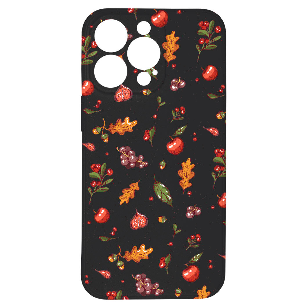 Levně Kryt Podzimní nadílka černý pro iPhone 13 Pro