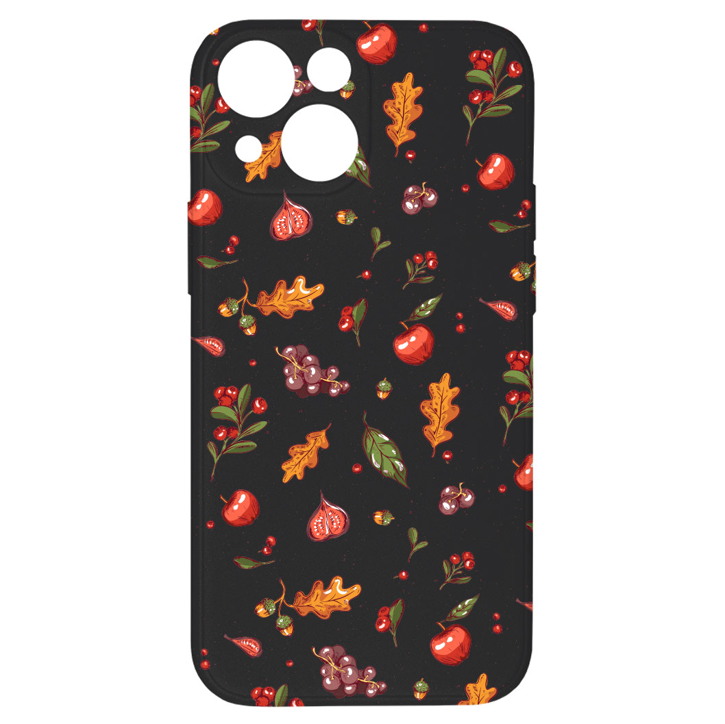 Levně Kryt Podzimní nadílka černý pro iPhone 13