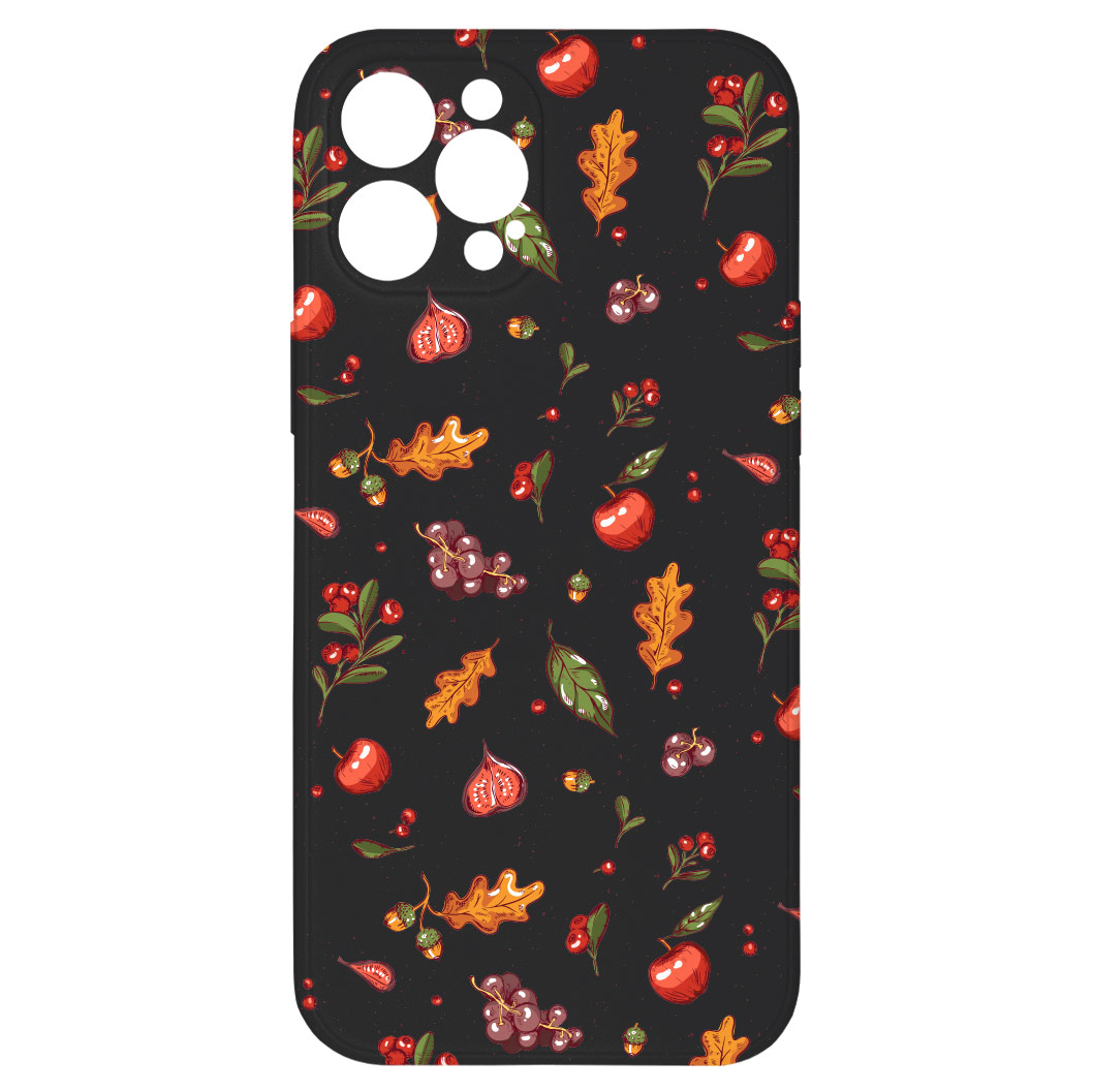 Levně Kryt Podzimní nadílka černý pro iPhone 12 Pro Max