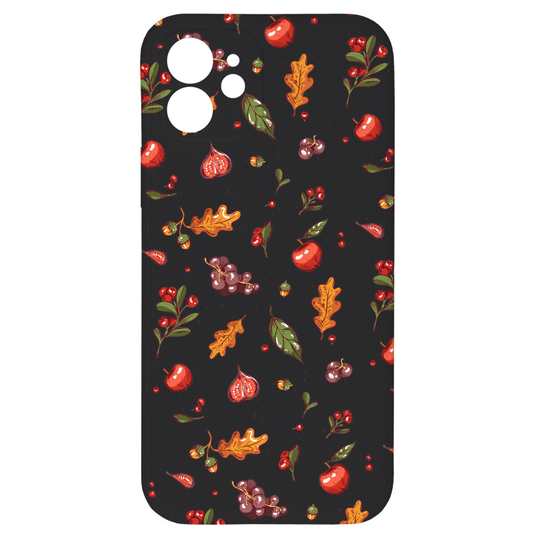 Levně Kryt Podzimní nadílka černý pro iPhone 12