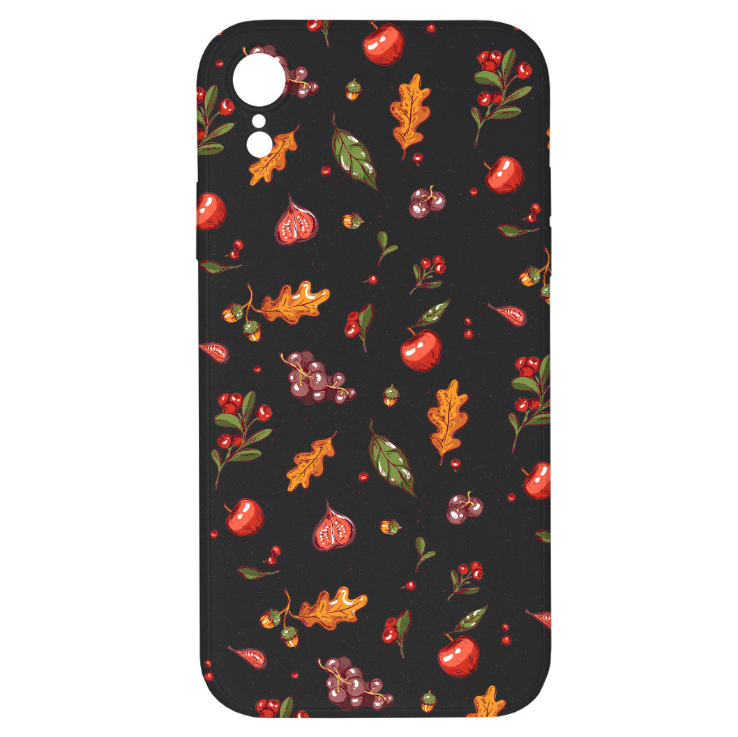 Levně Kryt Podzimní nadílka černý pro iPhone XR