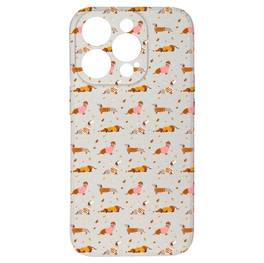 Levně Kryt Jezevčíci ve svetru pro iPhone 14 Pro Max