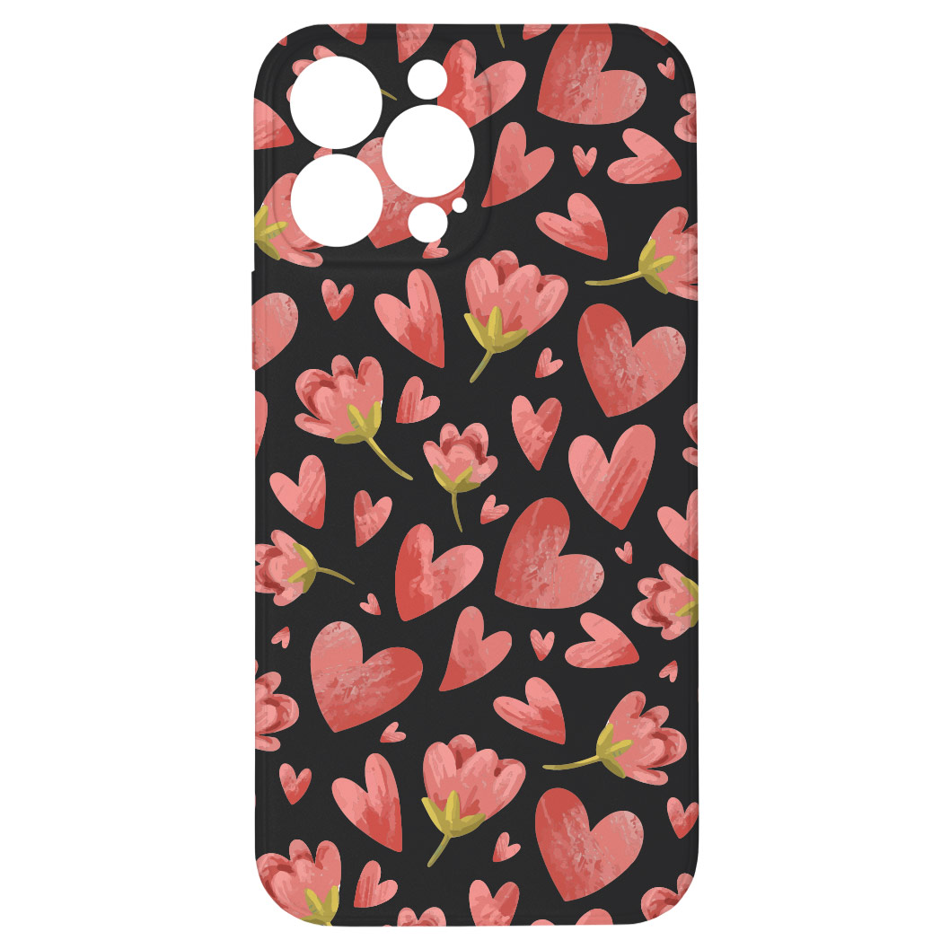 Levně Kryt Valentýnský kryt černý pro iPhone 13 Pro Max