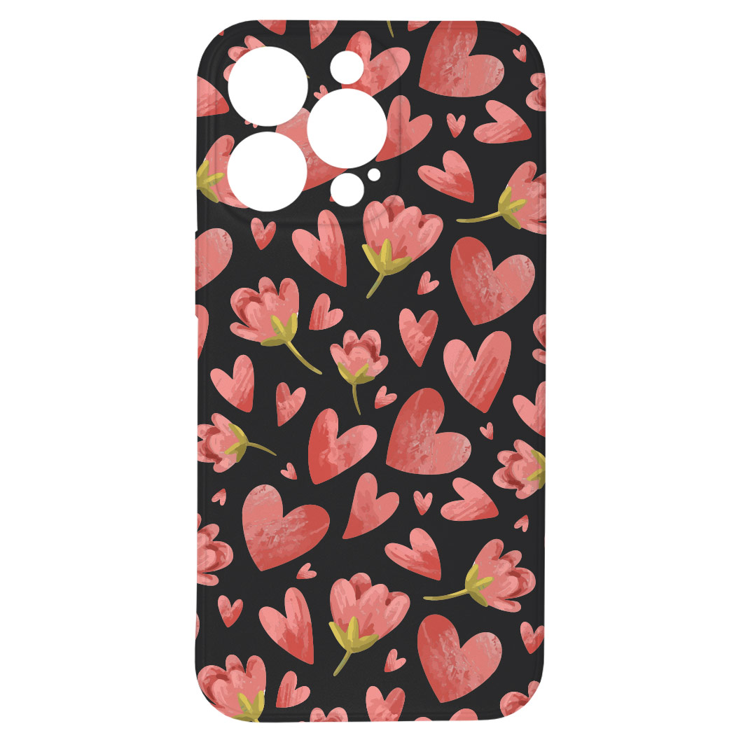 Kryt Valentýnský kryt černý pro iPhone 13 Pro