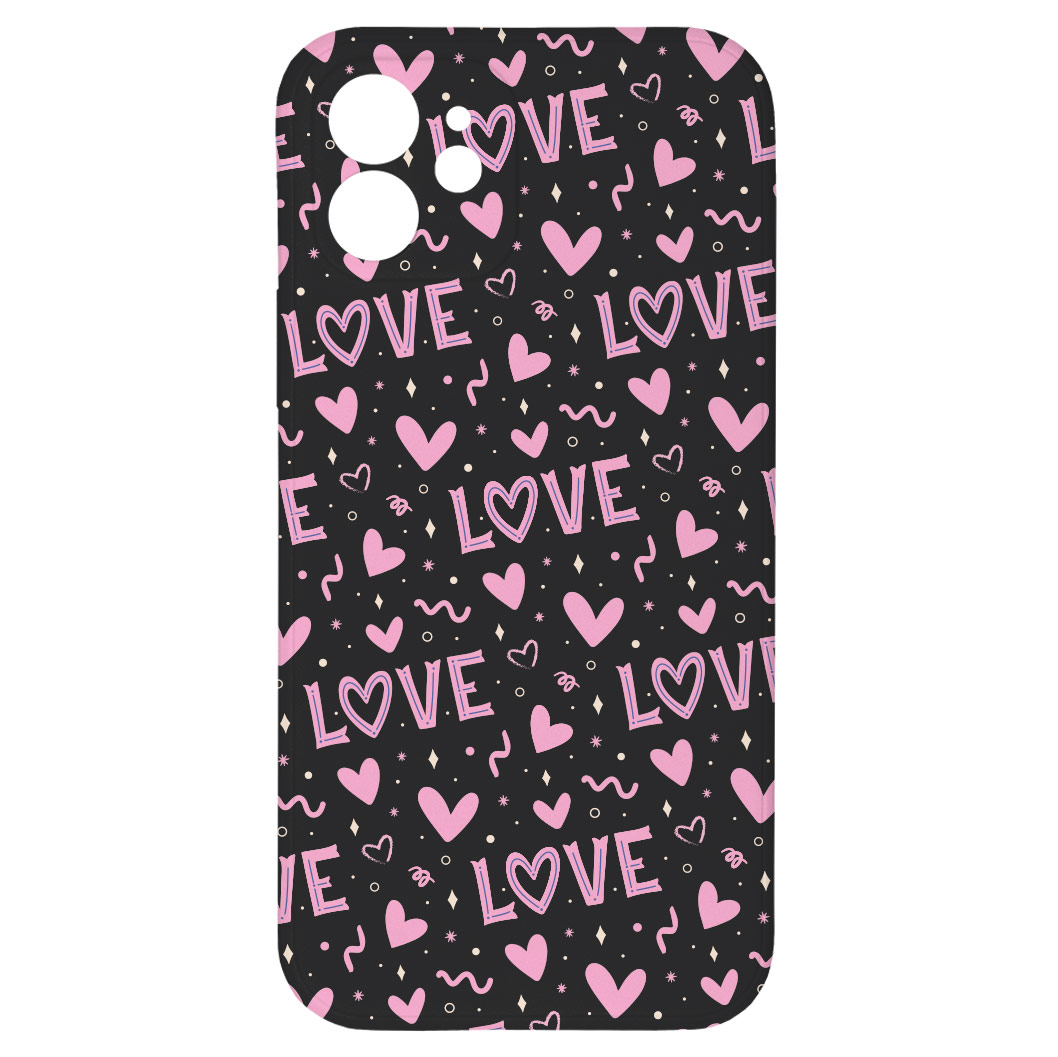Levně Kryt Love černý pro iPhone 12