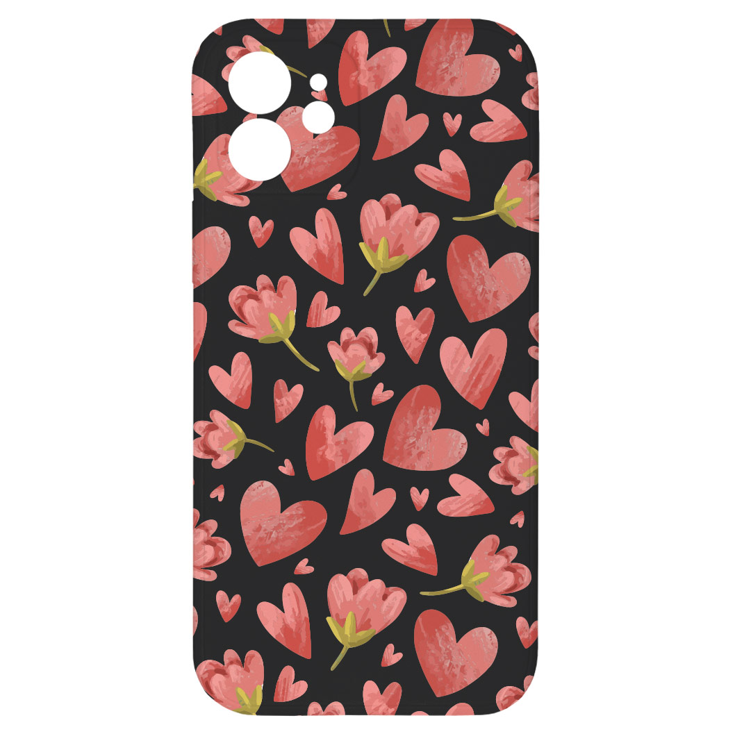 Levně Kryt Valentýnský kryt černý pro iPhone 12