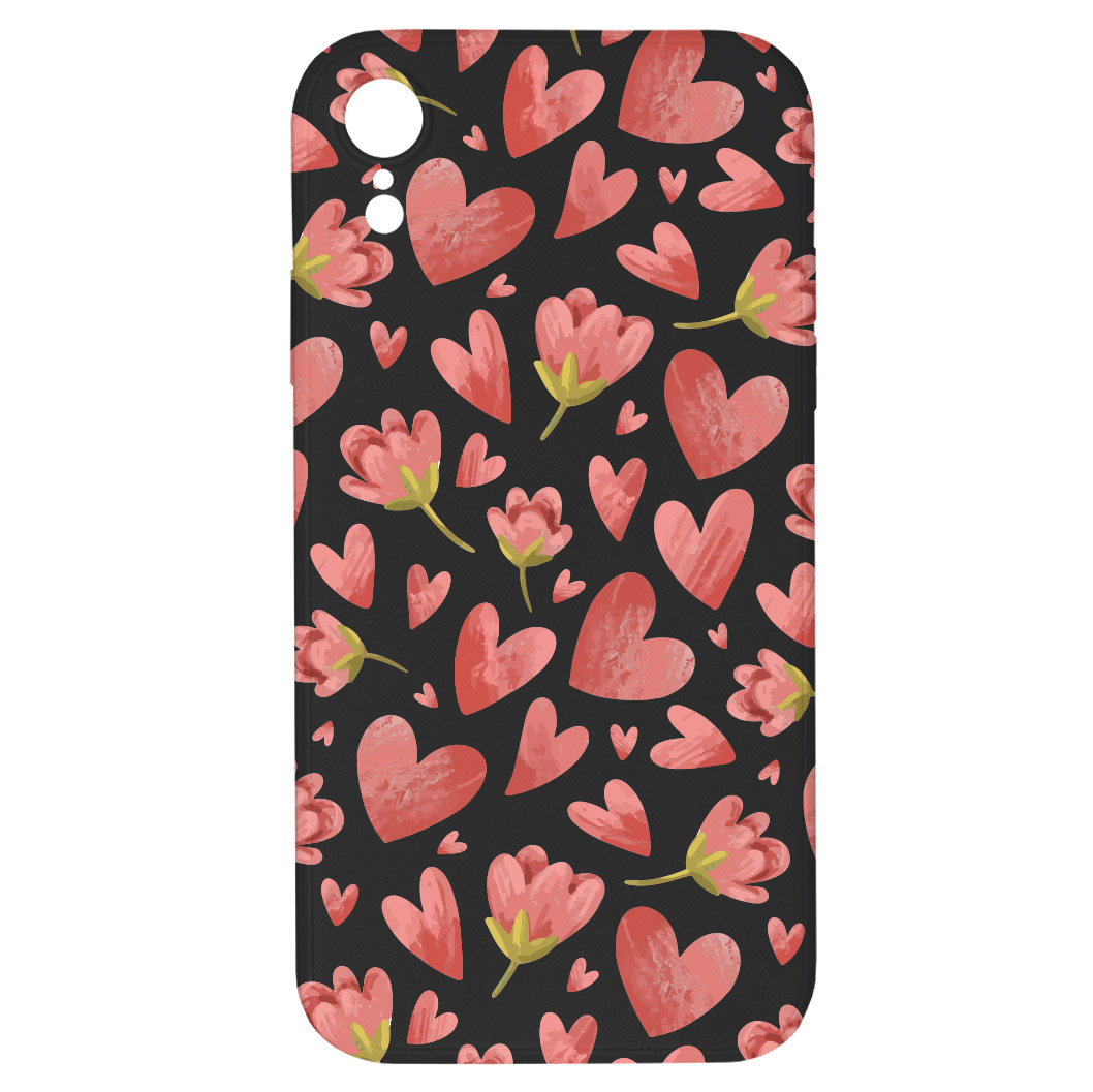 Kryt Valentýnský kryt černý pro iPhone XR